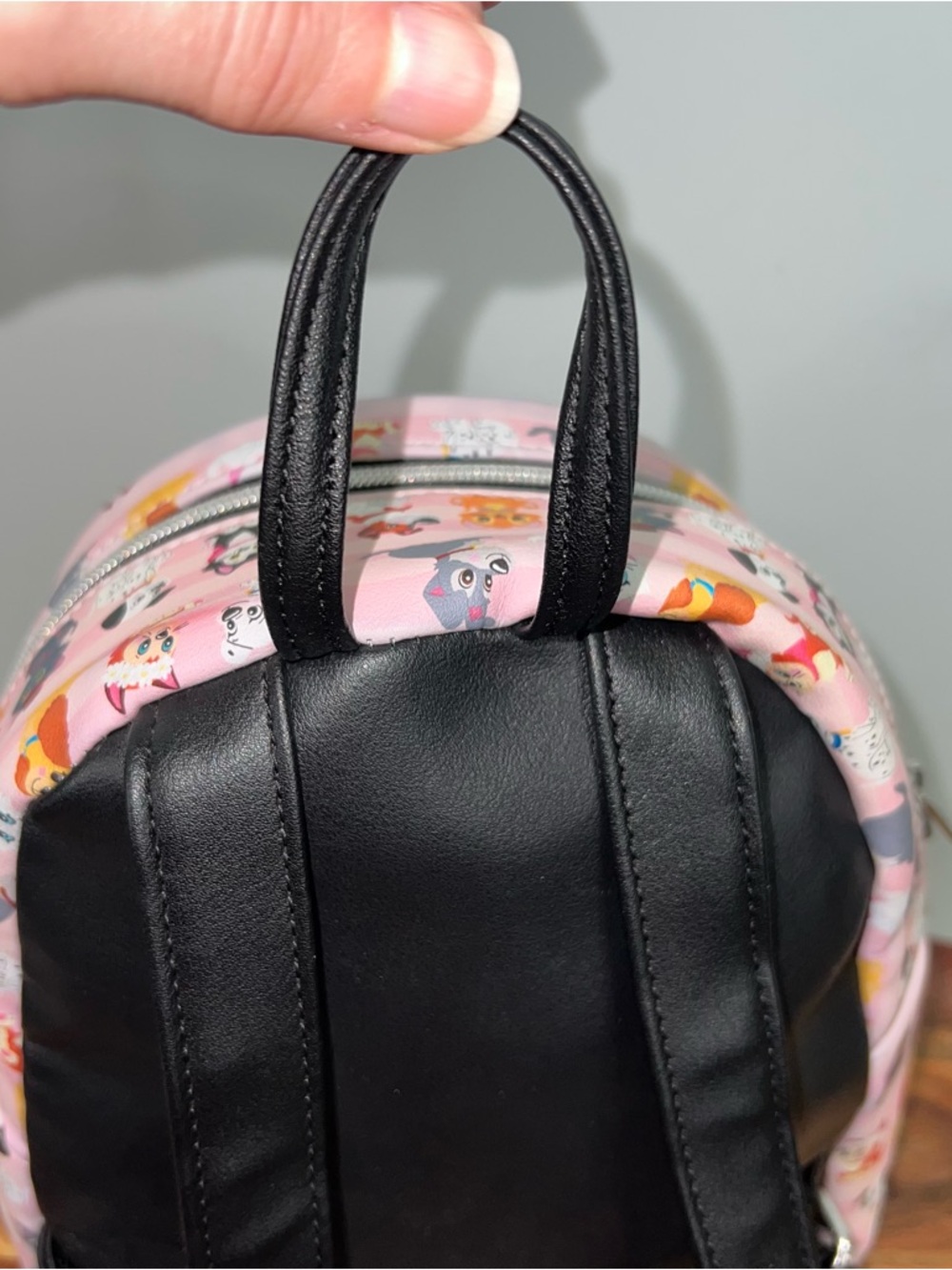 Loungefly Disney Cats & Dogs Pink Striped Dalmatian Lady Tramp Mini Backpack - Picture 11 of 17